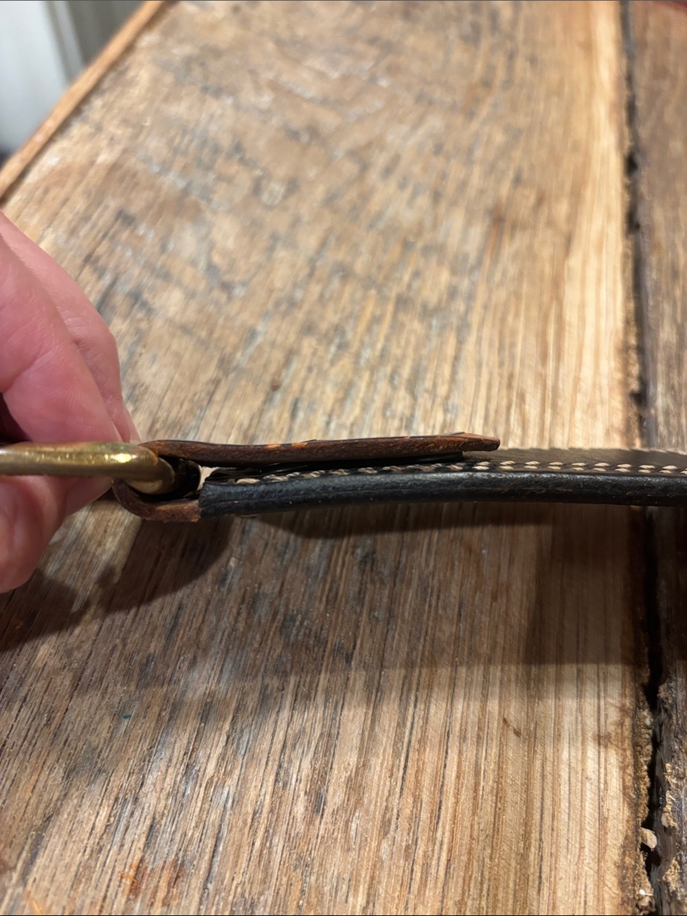 BIANCHI vintage leather belt with solid brass buckle size 38-42 - Picture 16 of 16